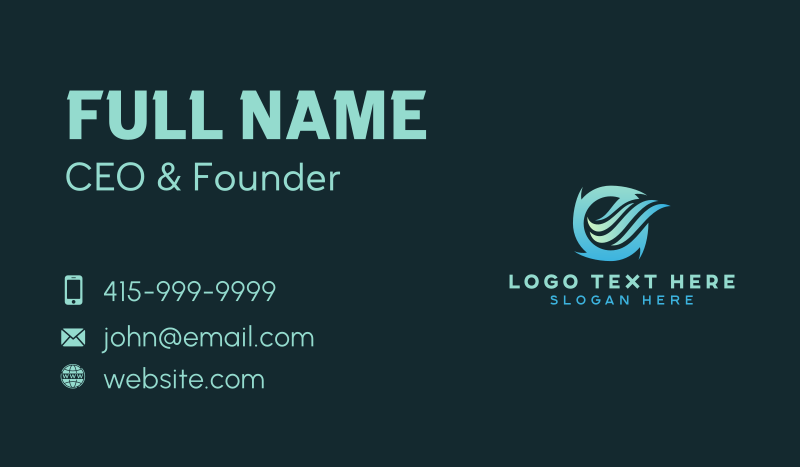 Ventilation Air Cooling Business Card